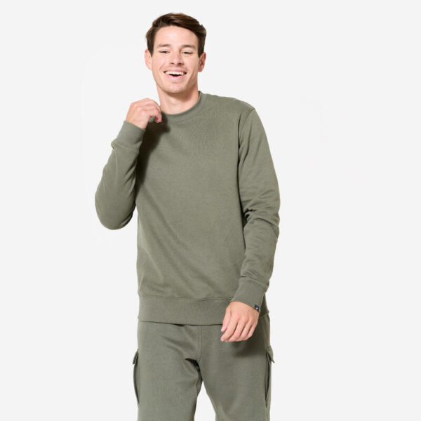 Erkek Haki Yeşil Polar Sweatshirt
