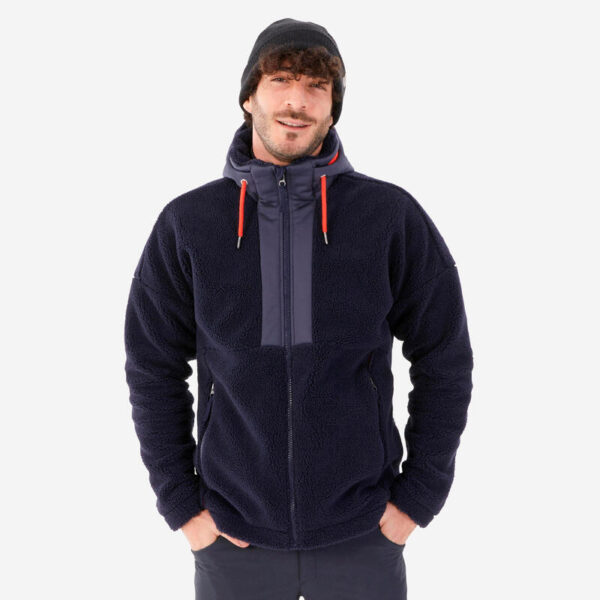 Erkek Sıcak Tutan Outdoor Polar Kışlık Mont/Kar Montu - Mavi - sh900