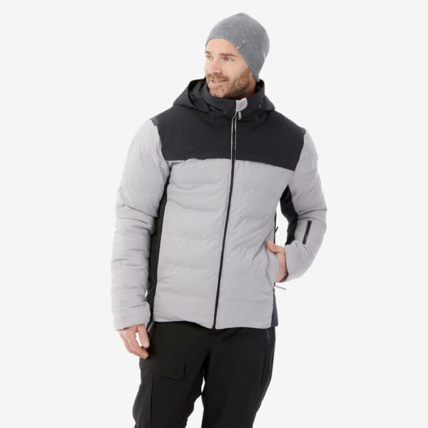 Erkek Şişme Kayak Montu - Gri/Siyah - Warm 900