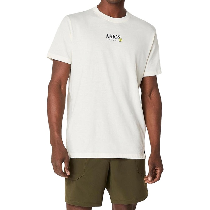 تی شرت بژ مردانه با گرافیک فصلی Asics...