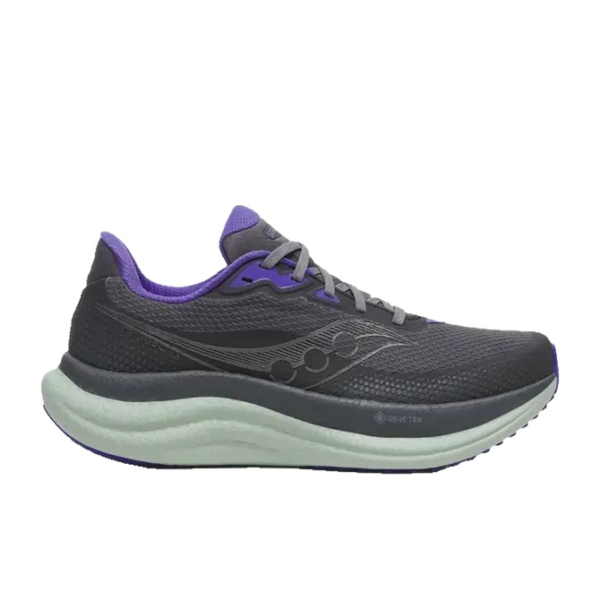 کفش دویدن جاده ای خاکستری زنانه Saucony Triumph 23 Gore-Tex – خاکستری